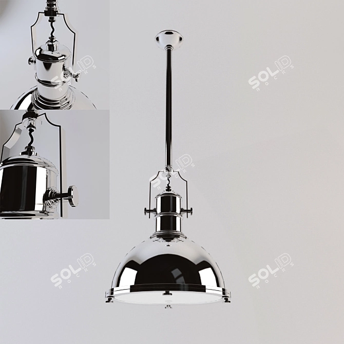 Vintage Industrial Lamp 3D model image 1