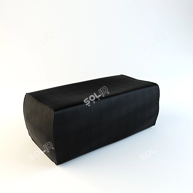 Elegant Leather Ottoman 3D model image 1