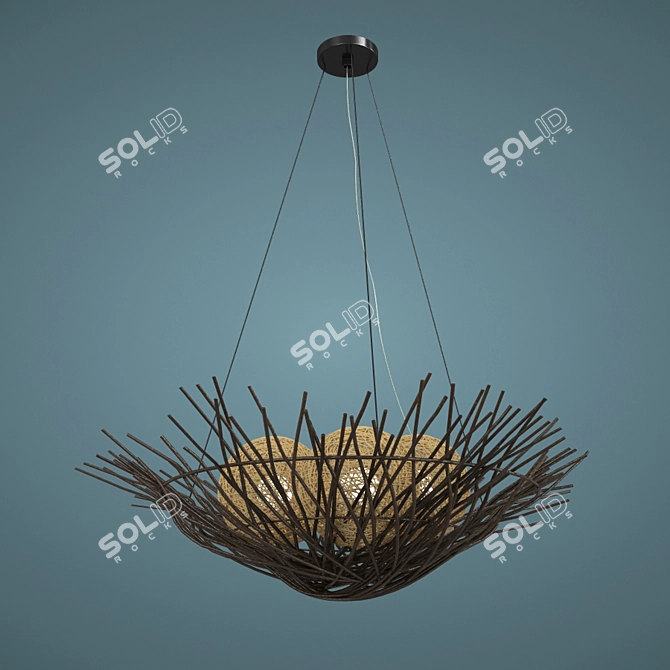 Rattan Pendant Light: MW-Light 226016203 3D model image 1