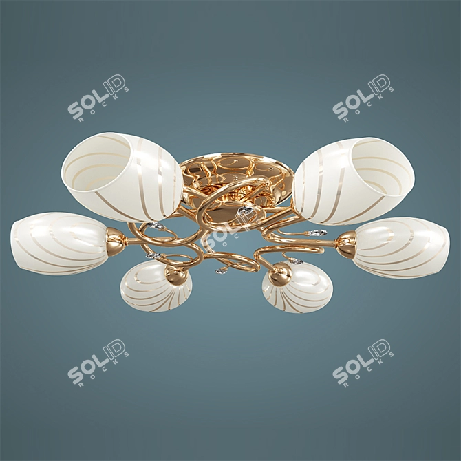 Golden Fiesta 6-Light Chandelier 3D model image 1