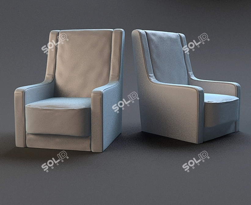 Cozy Velvet Armchair 3D model image 1