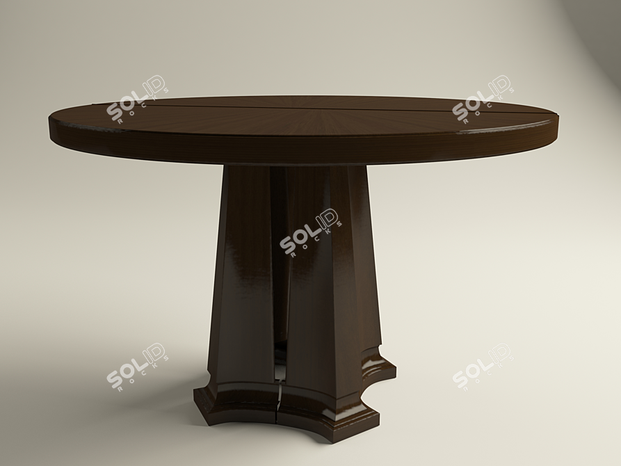 Sleek Noir Dining Table 3D model image 1