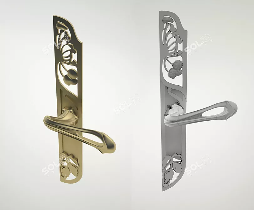 Modern Style Door Handle 3D model image 1