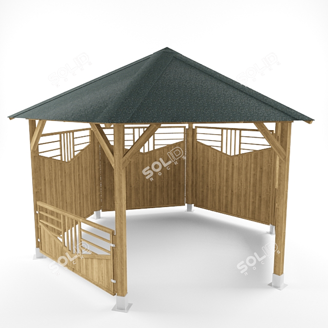 Elegant Outdoor Gazebo 3D model image 1