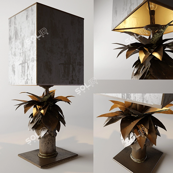 Vintage French Art Deco Table Lamp 3D model image 1