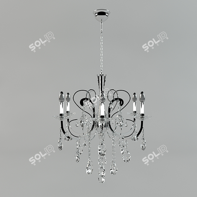 Elegant Crystal Chandelier 3D model image 1