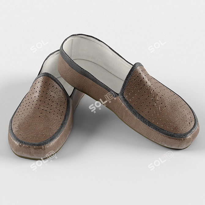 Comfortable Leather Moccasins 3D model image 1