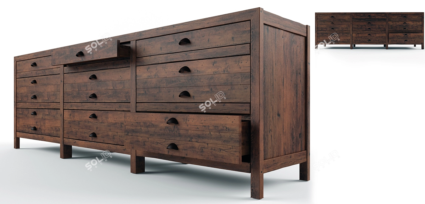 Artisan Media Console 3D model image 1