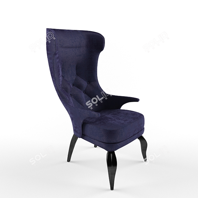 Elegant Modern Armchair 3D model image 1