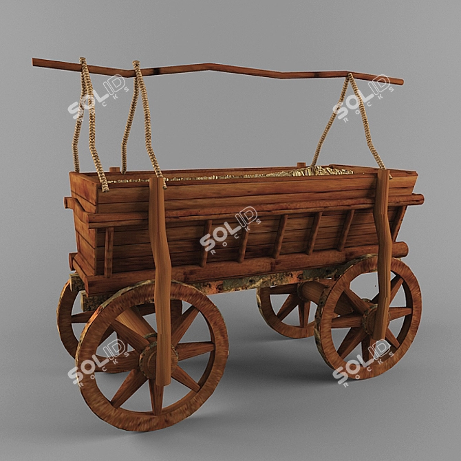 Decorative Cart with Materials 3D model image 1