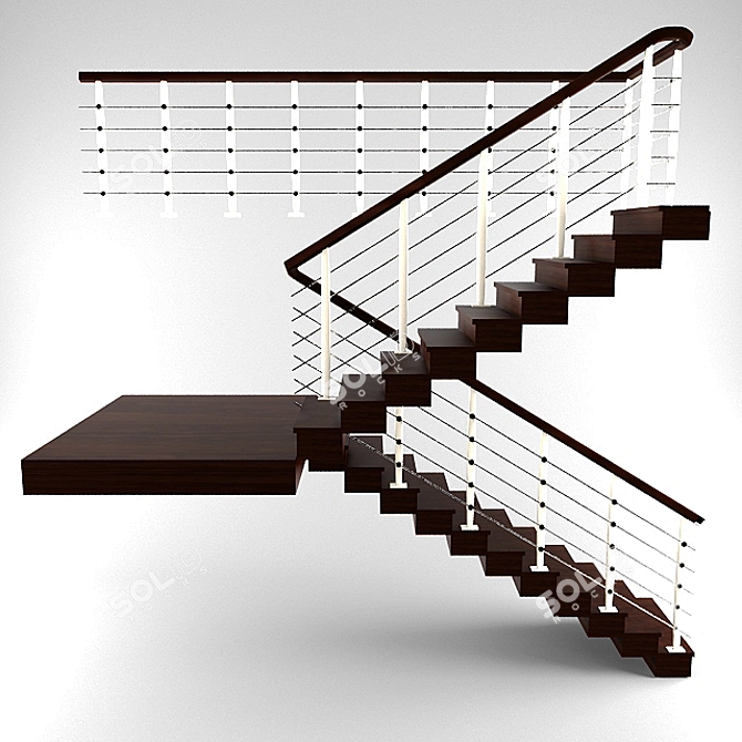 Custom-built Two-story House Ladder 3D model image 1