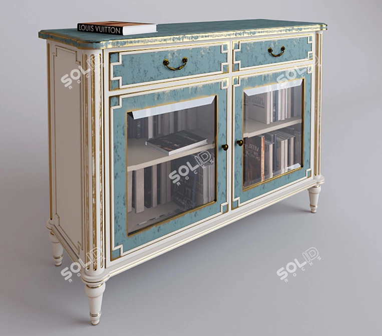 Modern Wooden Bookcase 3D model image 1