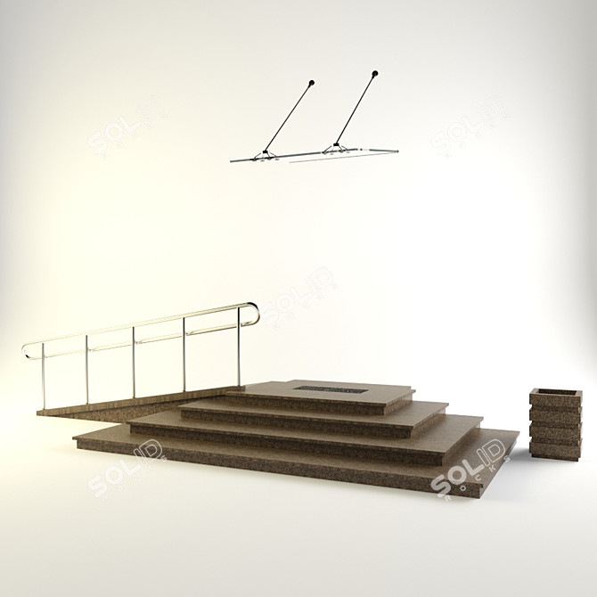 Elegant Glass Porch 3D model image 1