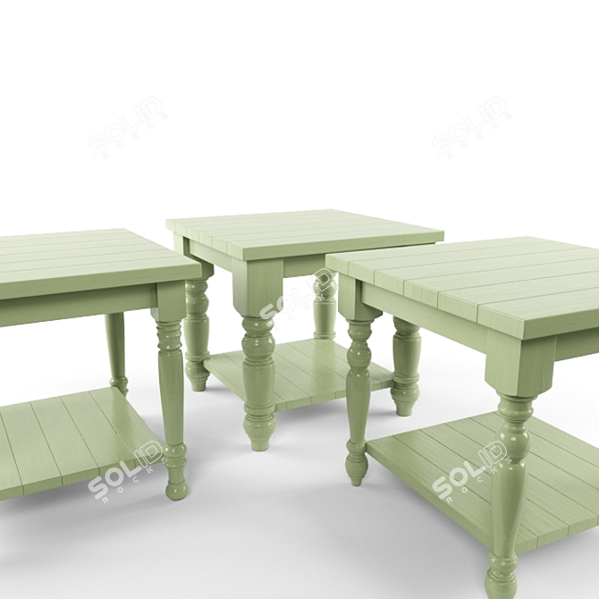 Natural Wood Tables 3D model image 1