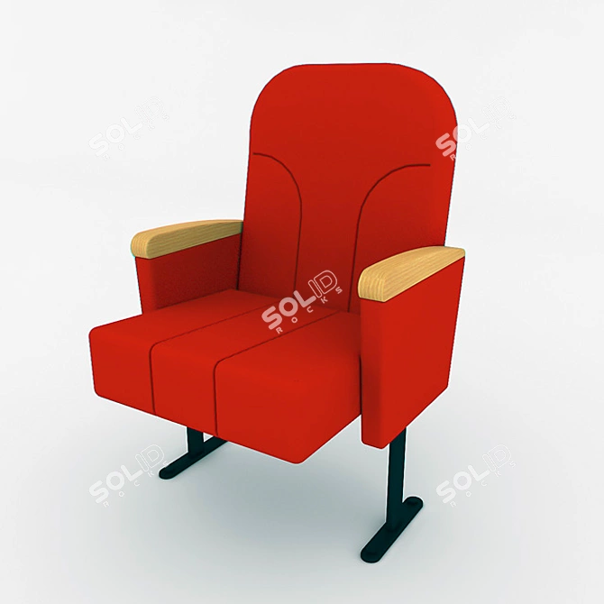 Cinzia Conference Armchair: 1030 Red Upholstery, BR-230 Armrests 3D model image 1