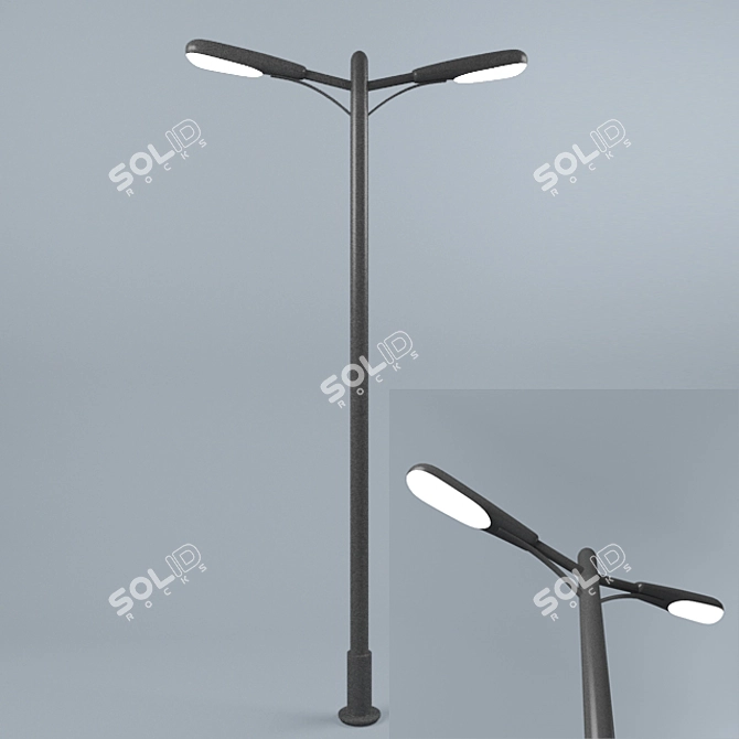 Polygonal Street Lamp: 4.7m Height 3D model image 1