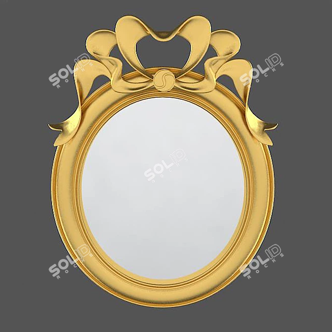 Elegant Antique Gold Mirror 3D model image 1