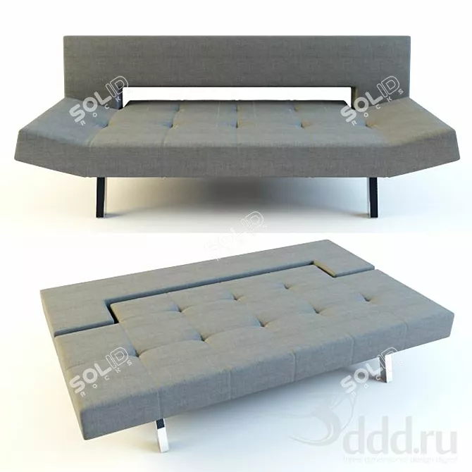 Convertible Wings Sofa Bed: Stylish and Functional 3D model image 1