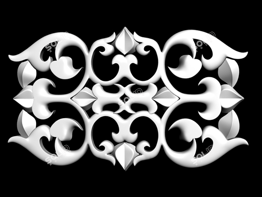 Eastern Elegance: Intricate Fretwork 3D model image 1