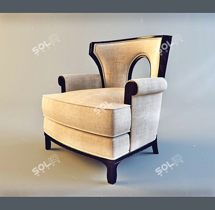 Modern Velvet Armchair 3D model image 1