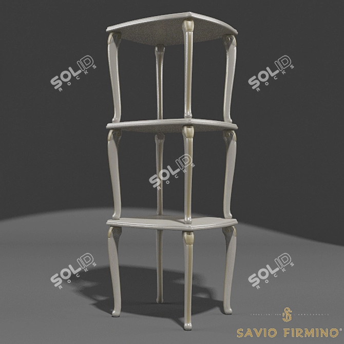 SAVIO FIRMINO 3043-A: Enchanting Carved Wooden Shelving 3D model image 1