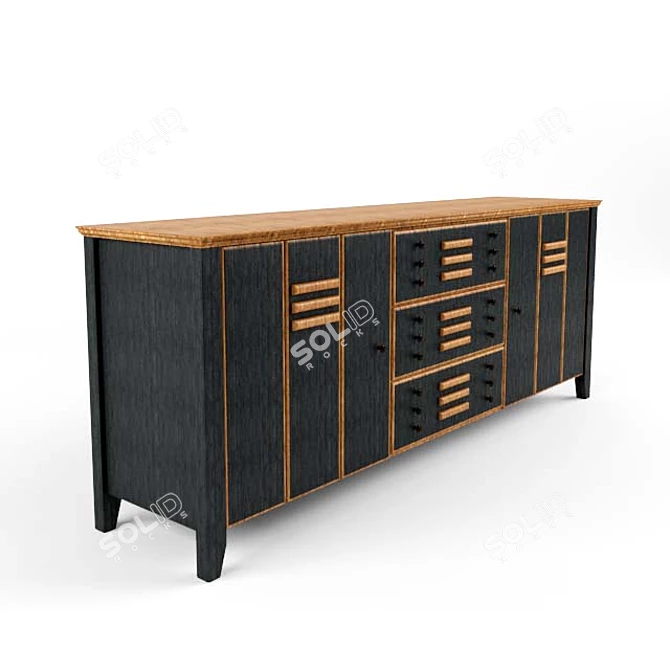 Rustic Country Chest Drawers 3D model image 1