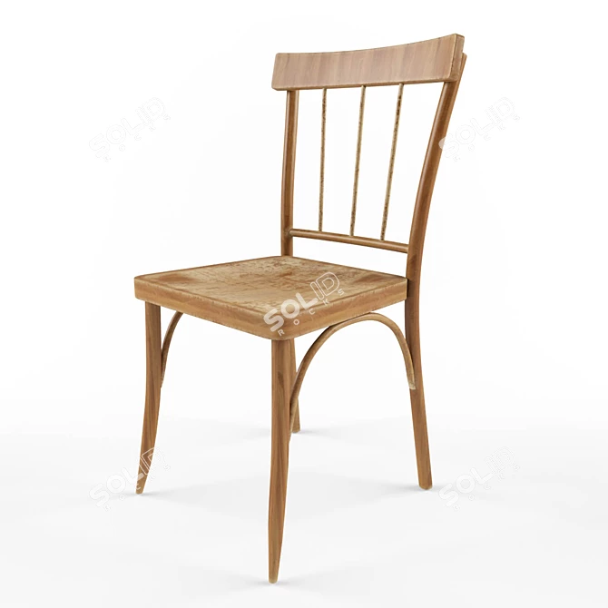 Vintage Soviet Chair 3D model image 1