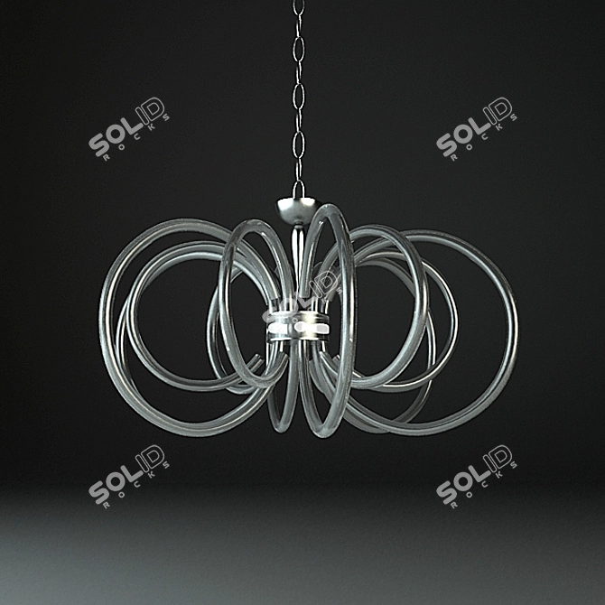 Italian Glass Wire XXL Chandelier 3D model image 1