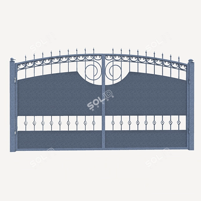 Forged Metal Gates 3D model image 1