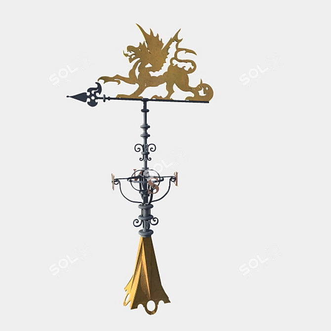  Majestic Dragon Weather Vane 3D model image 1