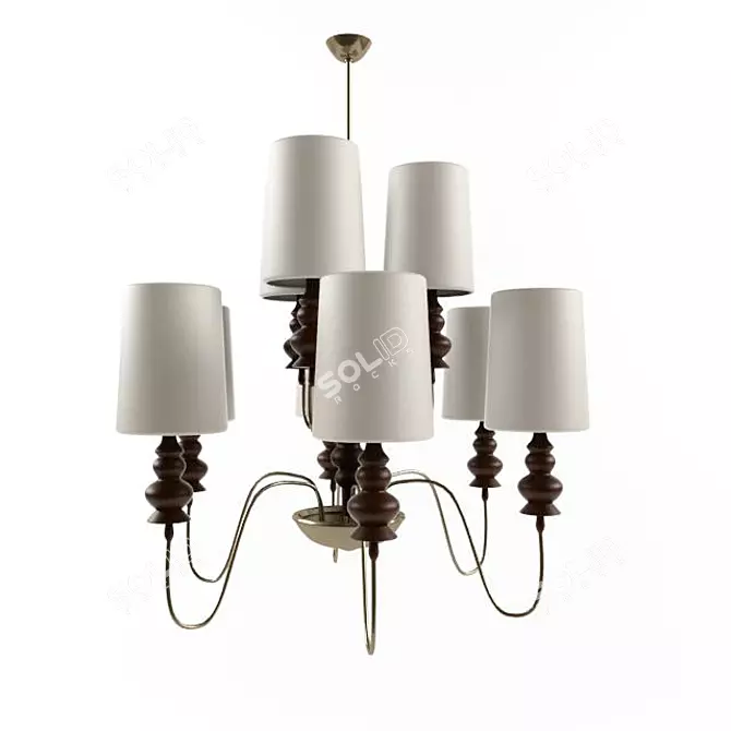 Elegant Vintage Chandelier 3D model image 1