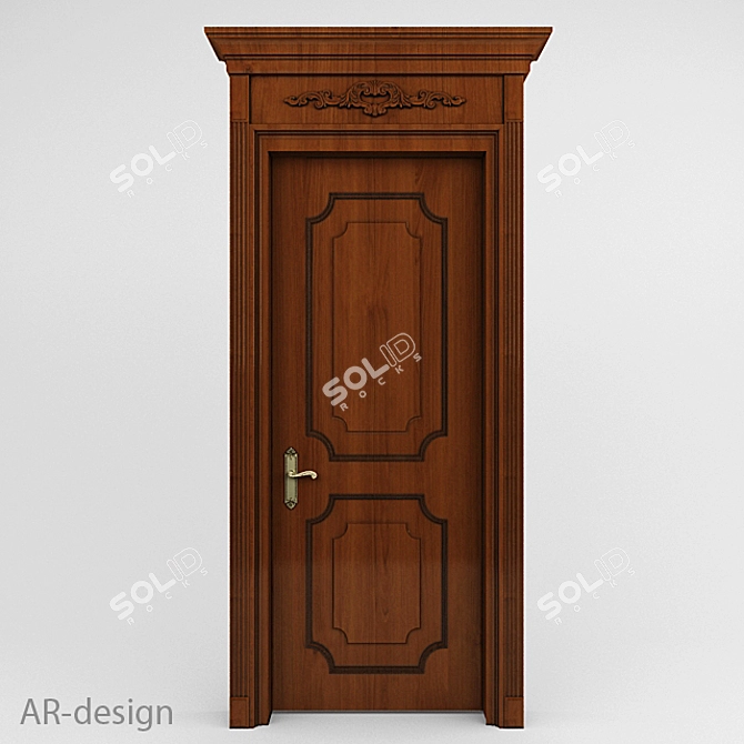 Elegant Classic Door 3D model image 1