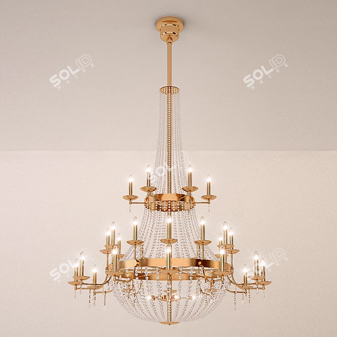 Elegant Glow Chandelier 3D model image 1