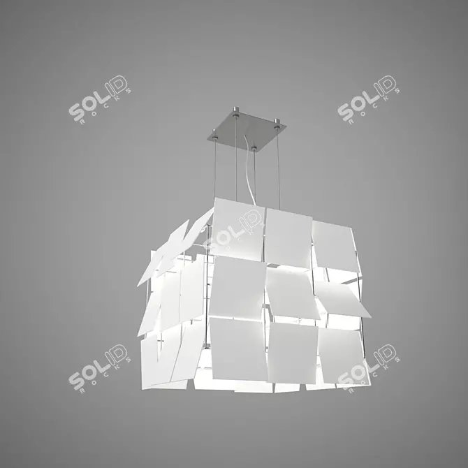 Cubrik Square: Modern Plastic and Metal Stand 3D model image 1