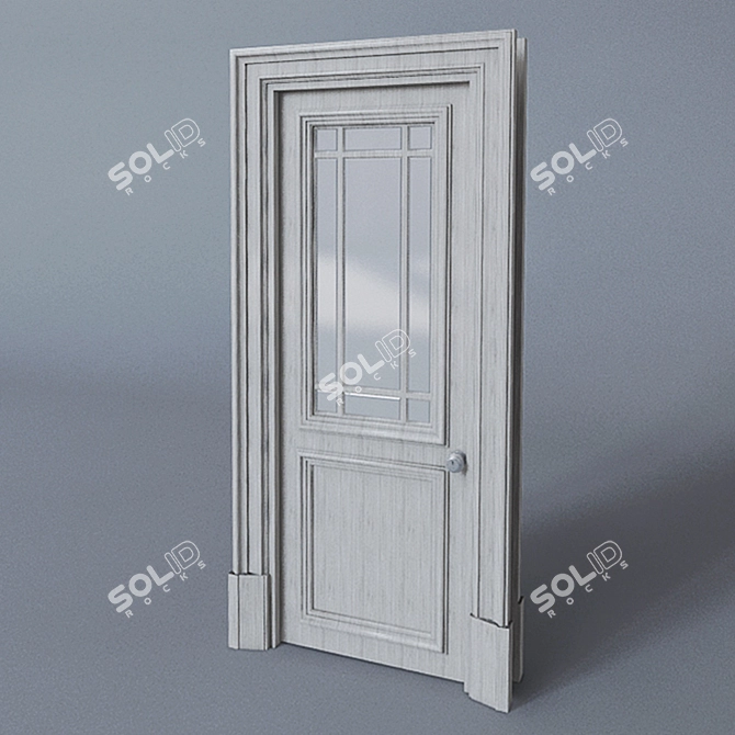 Classic Faceted Glass Door 3D model image 1