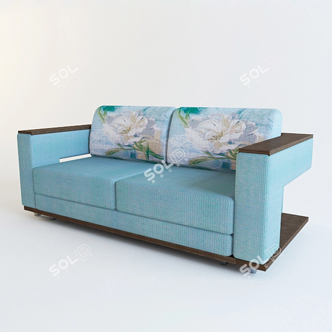 Modern Textured Sofa 3D model image 1