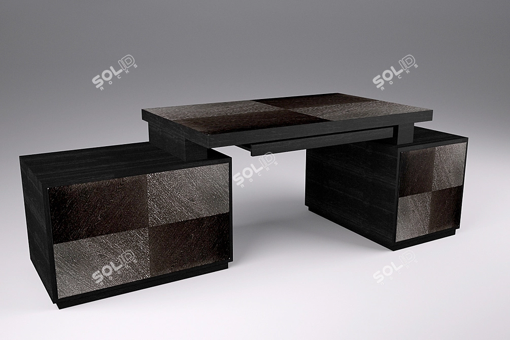 Smania Manhattan Luxury Wooden Desk 3D model image 1