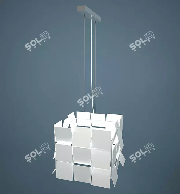 Cubrik Square Pendant Light: Sleek and Stylish 3D model image 1