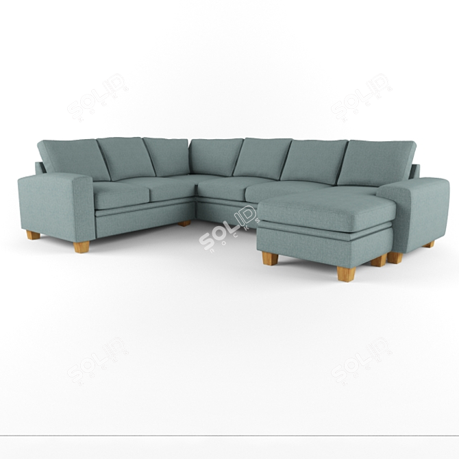 Stylish Aten Sofa 3D model image 1