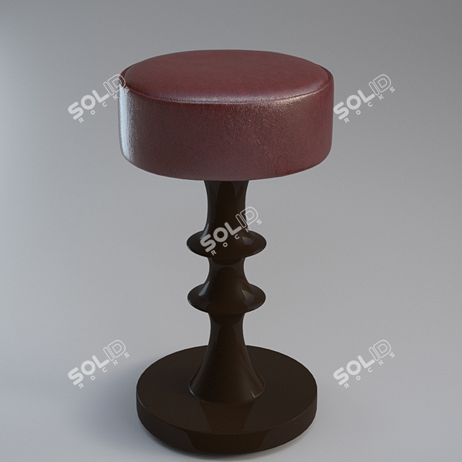 Elegant Cushioned Bar Stool 3D model image 1