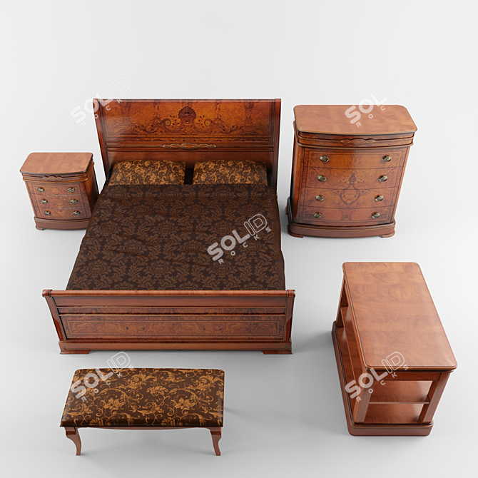 Vicente Montoro Bed Frame 3D model image 1