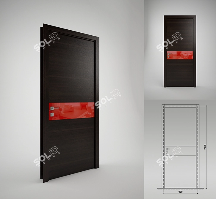 Polo Door by Nova-Polo: Stylish Spohn Finish, Hidden Hinges, Magnetic Lock 3D model image 1