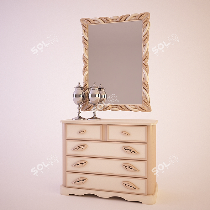 Sweet Reflection: Mon Amour Dresser & Mirror 3D model image 1