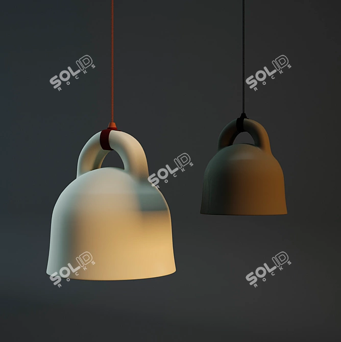 Elegant Bell Lamp: 35cm Diameter, 37cm Height 3D model image 1