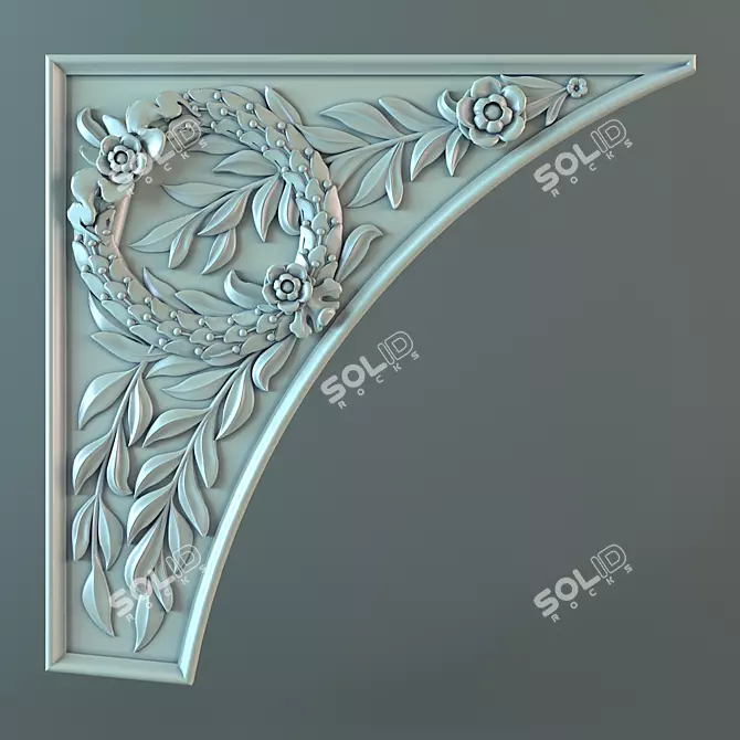 Elegant Fretwork - Architectural Ornament 3D model image 1