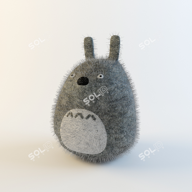 Fluffy Totoro Soft Toy 3D model image 1