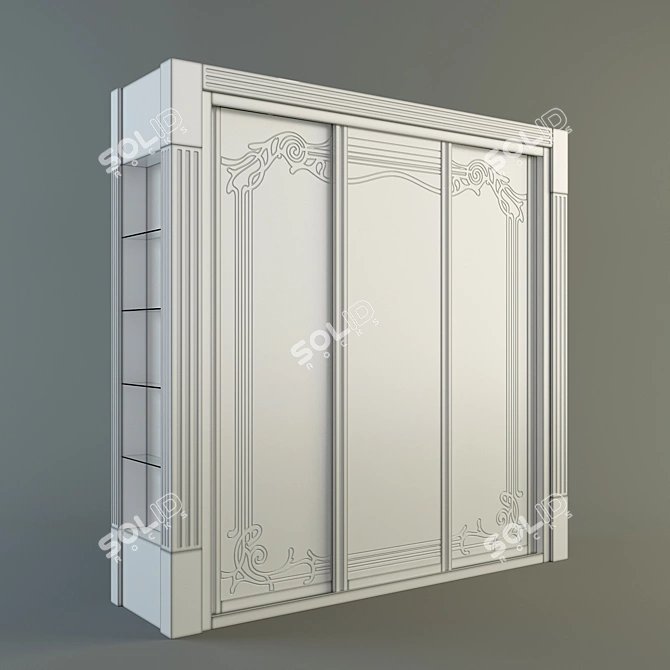 Spacious Wardrobe Closet 3D model image 1