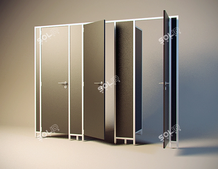 Title: Hygienic Restroom Partitions 3D model image 1