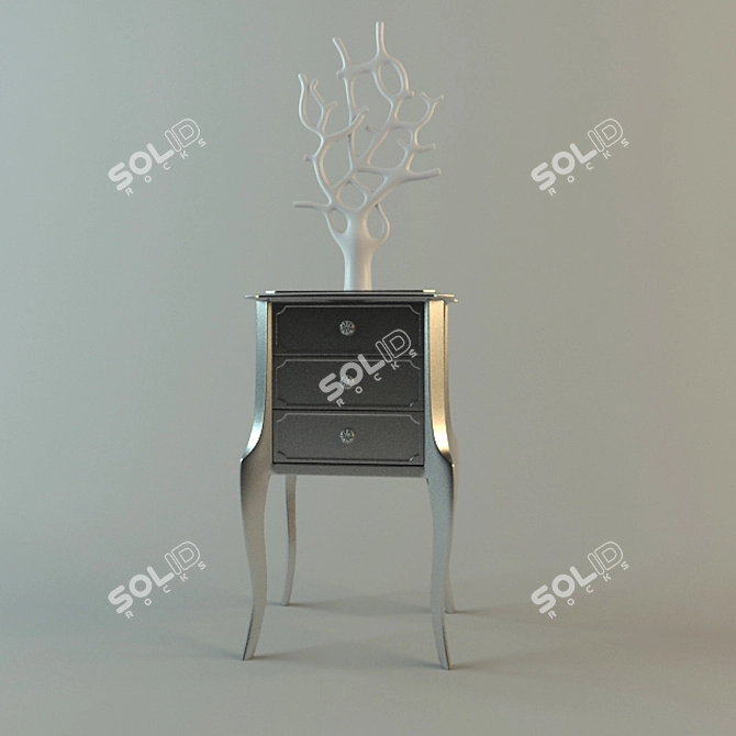 Sleek Nightstand 3D model image 1