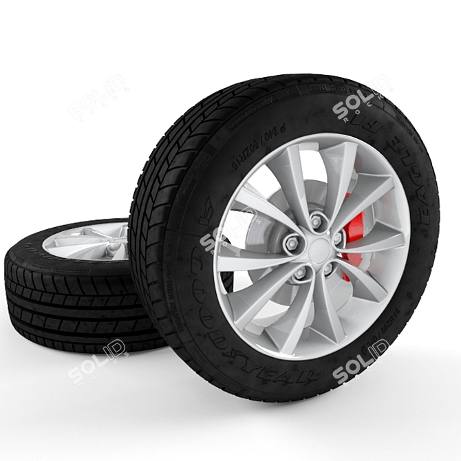 3D Car Wheel - High-Quality Models 3D model image 1